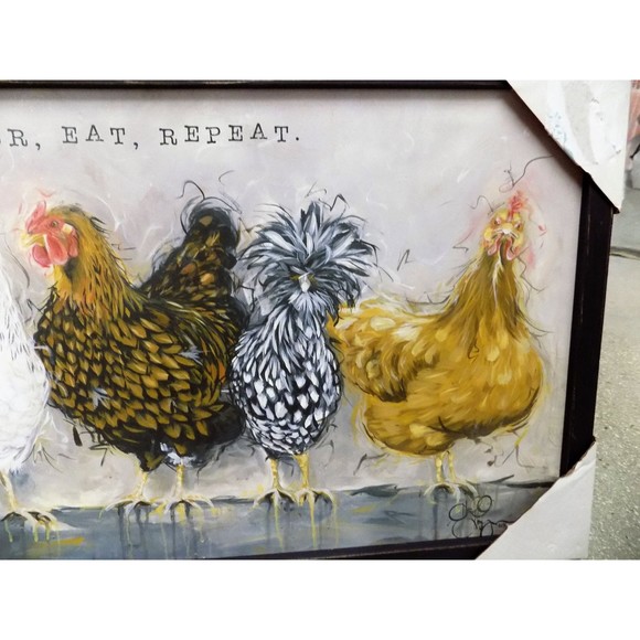 NEW Hens Chickens Country Wall Art Home Farmhouse By Holli Hocks Print - Picture 3 of 6